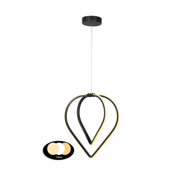 Melna metāla LED piekaramā lampa ø 33 cm Pars – Squid Lighting-image-2