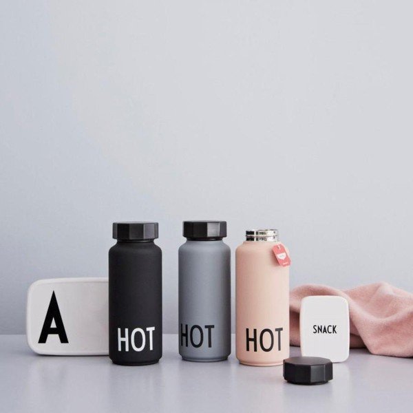 Pelēka termo pudele Design Letters Hot, 500 ml-image-1