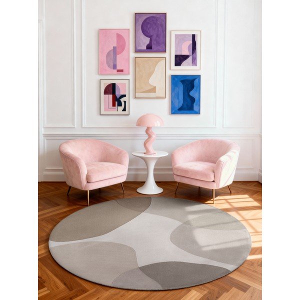 Bēšs ar rokām darināts vilnas apaļš paklājs ø 160 cm Hackney Clarissa – Ted Baker-image-1