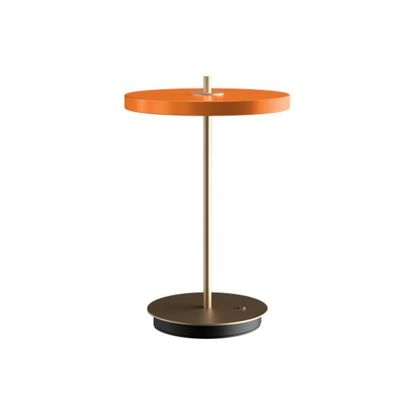 Oranža LED galda lampa ar regulējamu spilgtumu un metāla abažūru (augstums 31 cm) Asteria Move – UMAGE