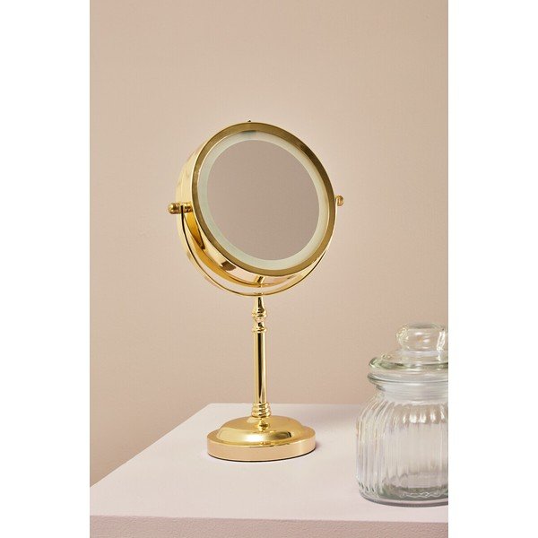 Kosmētikas spogulis ar gaismu/palielināmais (ar 2x palielinājumu) ø 15 cm Cassini – Premier Housewares-image-1