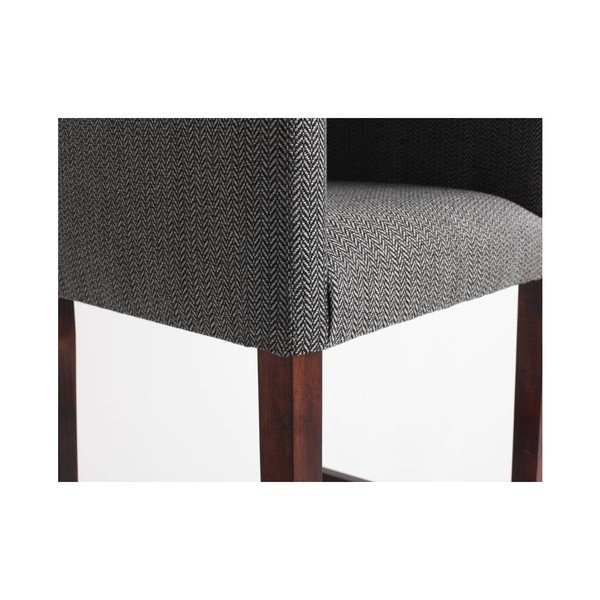 Pelēks bāra krēsls ar roku balstiem un tumši brūnām kājām Custom Form Wilton-image-4