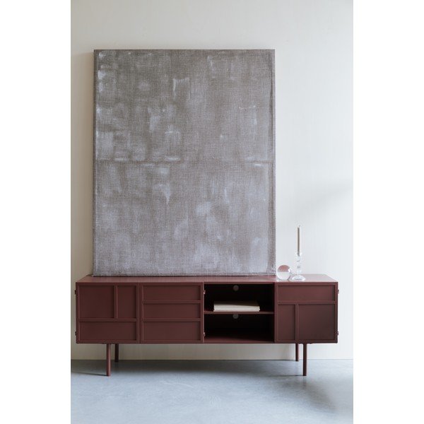 Sarkans metāla TV galdiņš 160x58x36 cm Davis – White Label-image-1
