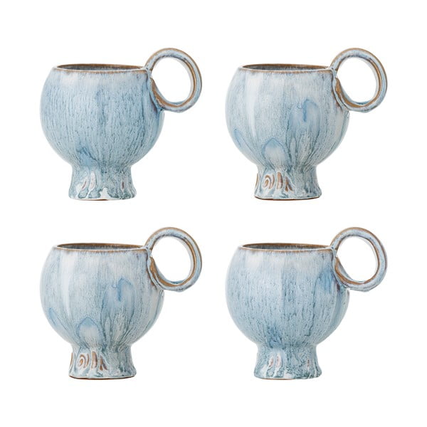 Gaiši zilas kapučīno akmensmasas tasītes (4 gab.) 250 ml Avonlea – Bloomingville