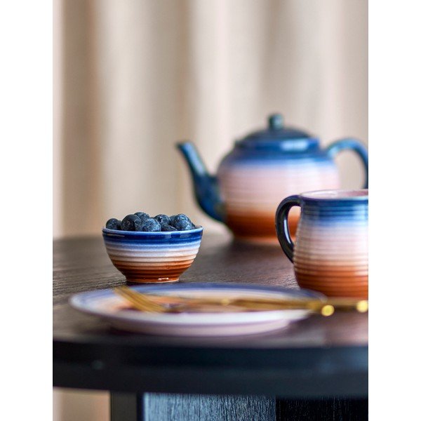 Zilas/oranžas keramikas bļodiņas (4 gab.) 110 ml Tatum – Bloomingville-image-1