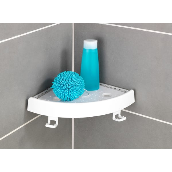 Balts stūra pašturošs plastmasas vannas istabas plaukts Quick-Fit – Allstar-image-4