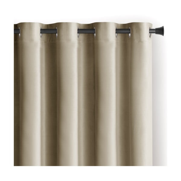 Brūns/bēšs samta daļēji gaismu necaurlaidīgs aizkars 140x270 cm Eyelets – Restilo