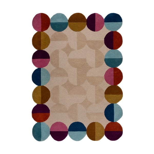 Bēšs ar rokām darināts vilnas paklājs 120x170 cm Mia Textured Scallop – Flair Rugs