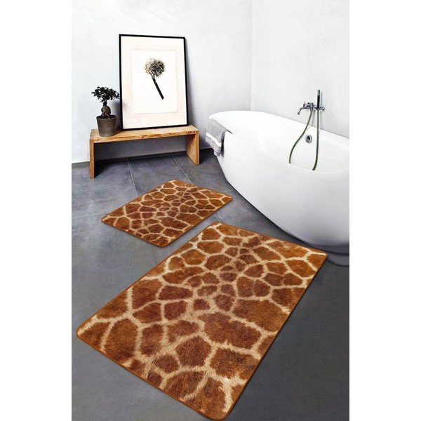 Brūni samta vannas istabas paklājiņi (2 gab.) 60x100 cm – Mila Home-image-3