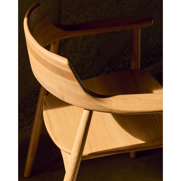 Dabīga toņa ozola masīvkoka pusdienu krēsls Fondes – Kave Home-image-3