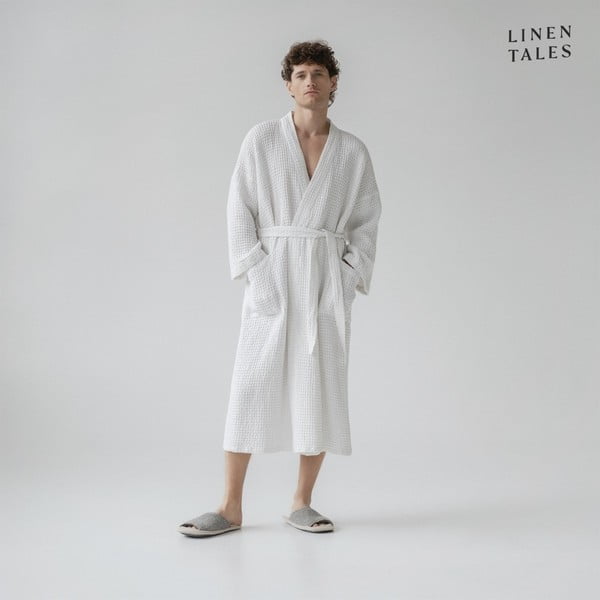 Balts halāts izmērs L/XL Honeycomb – Linen Tales