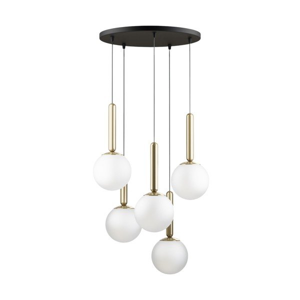 Zelta krāsas piekaramā lampa ar stikla abažūru ø 34 cm One – Squid Lighting