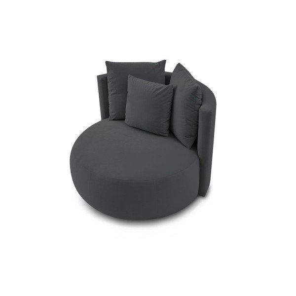 Tumši pelēks samta atpūtas krēsls Cesar – Bobochic Paris-image-4