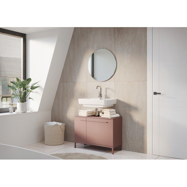 Brūns matēts skapītis zem izlietnes 80x59 cm Laurino – Germania-image-1