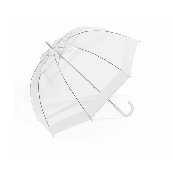 Pūķa būris Caurspīdīgs balts lietussargs ar baltām detaļām, ⌀ 85 cm
