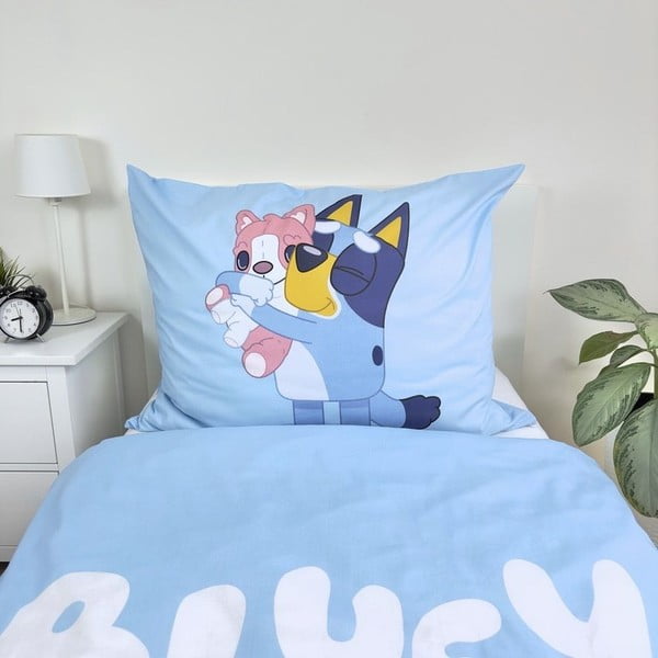 Vienguļamā kokvilnas bērnu gultas veļa 140x200 cm Bluey – Jerry Fabrics-image-4