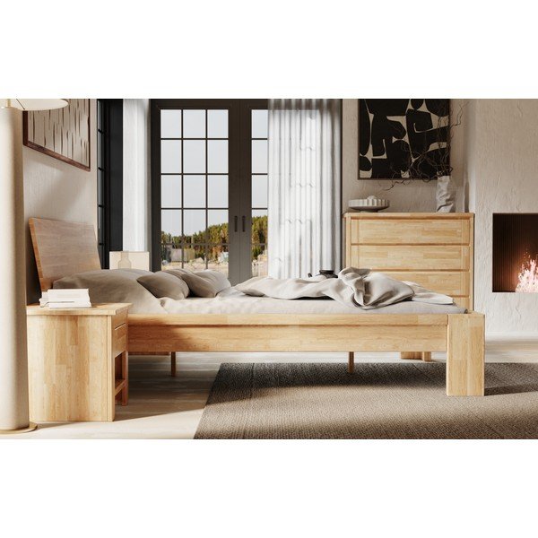Dabīga toņa ozola masīvkoka zema kumode 105x96 cm Timo – Olivia Living-image-4