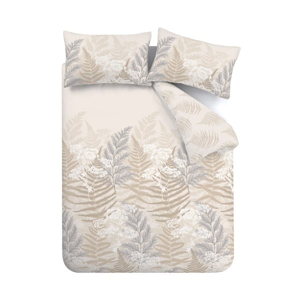 Bēša/krēmkrāsas divvietīga gultas veļa 200x200 cm Floral Foliage – Catherine Lansfield