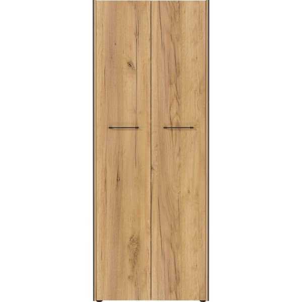 Antracīta pelēks/dabīga toņa drēbju skapis ar ozolkoka imitāciju 75x196x40 cm Podium – Germania