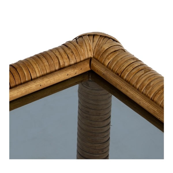 Dabīga toņa žurnālgaldiņš ar stikla galda virsmu 40x90 cm – Ixia-image-3