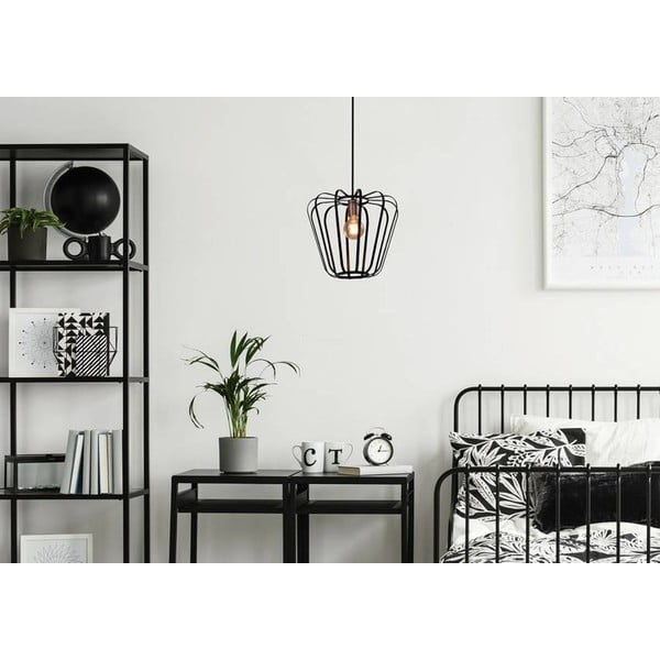 Melna metāla piekaramā lampa ø 35 cm Jonas – Candellux Lighting-image-1