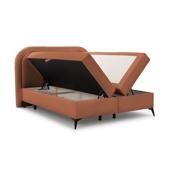 Oranža atsperu gulta ar veļas kasti 160x200 cm Ornes – Ropez-image-3