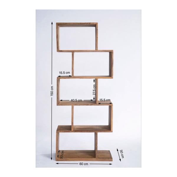 Grāmatu plaukts no sheesham koka Kare Design Authentico ZickZack-image-4