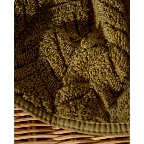 Zaļš frotē kokvilnas dvielis 30x50 cm Rune – Kave Home-image-3