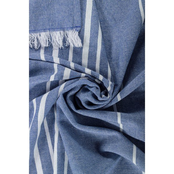 Zils kokvilnas pleds 150x200 cm Solene – Tiseco Home Studio-image-1