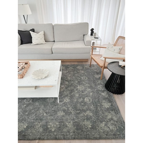 Pelēks vilnas paklājs 230x340 cm Calisia Vintage Flora – Agnella-image-1