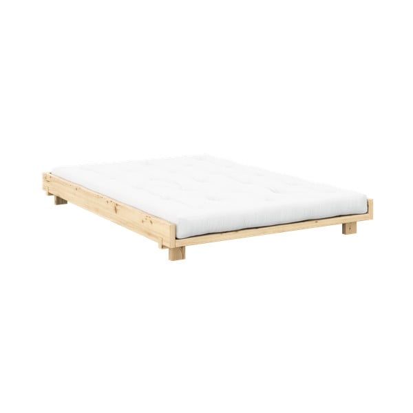 Dabīga toņa priedes masīvkoka divvietīga gulta ar redelēm 160x200 cm Social Bed – Karup Design