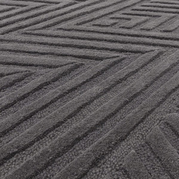 Antracīta pelēks vilnas paklājs 160x230 cm Hague – Asiatic Carpets-image-2