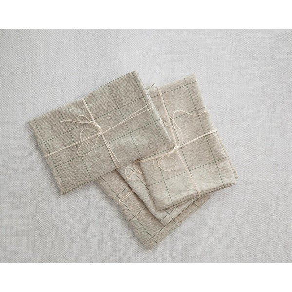 4 lina salvešu komplekts Really Nice Things Green Lines, 43 x 43 cm-image-2