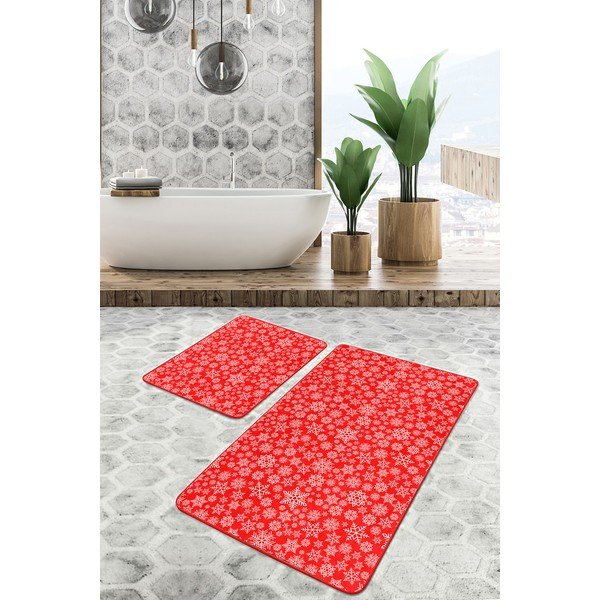 Sarkani vannas istabas paklājiņi (2 gab.) 60x100 cm – Mila Home-image-3