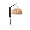 Melna/dabīga toņa sienas lampa ø 23 cm Damila – Kave Home