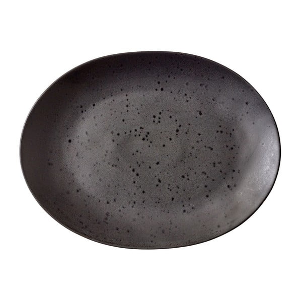 Melns keramikas servīzes šķīvis Bitz Mensa, 30 x 22,5 cm