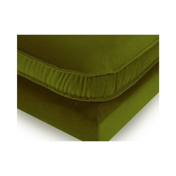 Zaļš samta kāju soliņš ar melnām kājām Kooko Home Lento-image-3