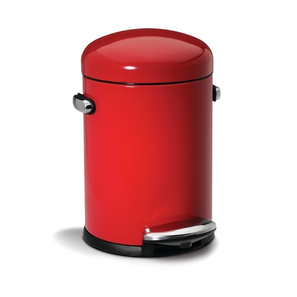 Sarkans pedāļu grozs simplehuman Retro, 4,5 l