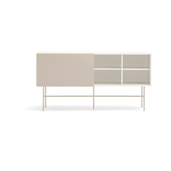 Bēša/krēmkrāsas zema kumode ar bīdāmām durvīm 180x91 cm Nube – Teulat-image-3