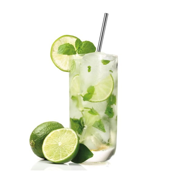 4 nerūsējošā tērauda salmiņu komplekts un Westmark tīrīšanas birste-image-1