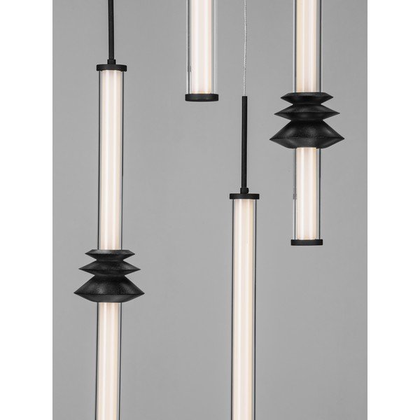 Matēti melna keramikas LED piekaramā lampa ar regulējamu spilgtumu ar akrila stikla abažūru ø 35 cm Stalactite – Nova Luce-image-4