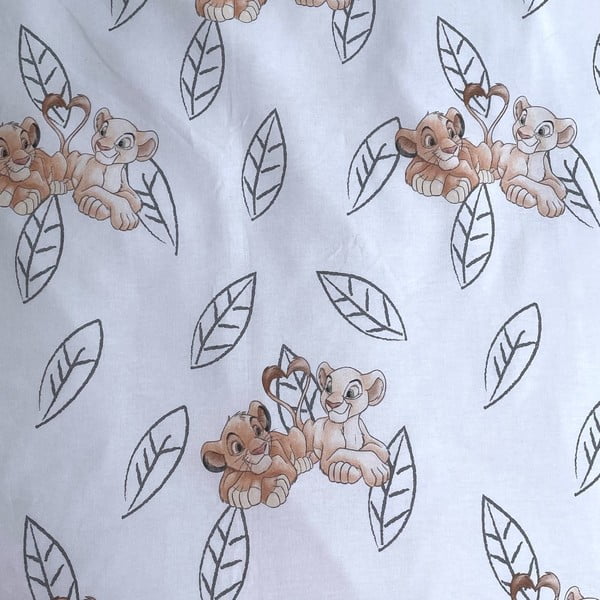 Gaiši dzeltena vienguļamā kokvilnas bērnu gultas veļa ar spīdošu efektu 140x200 cm Lion King "Best friends" – Jerry Fabrics-image-4