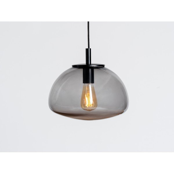 Melna piekaramā lampa ar stikla abažūru ø 30 cm Flin – CustomForm-image-2
