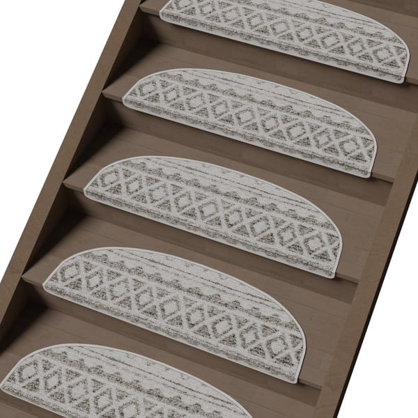 Krēmkrāsas kāpņu paklāji (16 gab.) 20x65 cm Cottage Warmth – Vitaus-image-1