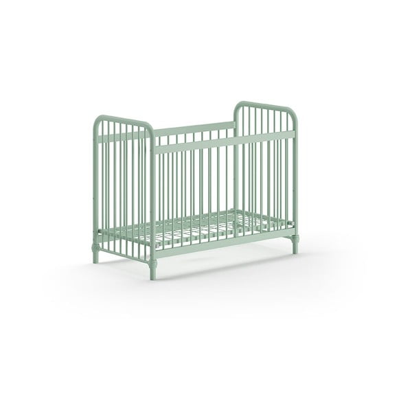 Zaļa metāla bērnu gultiņa 60x120 cm BRONXX – Vipack