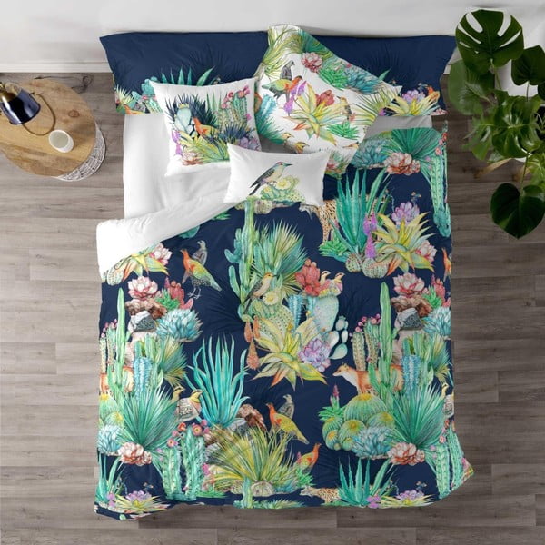 Kokvilnas sega divguļamai gultai Happy Friday Cactus, 220 x 240 cm