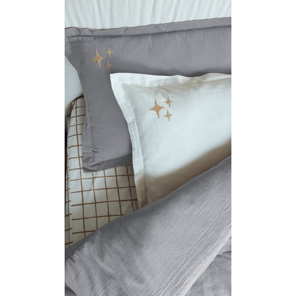 Pelēks bērnu gultiņas komplekts Stars – Malomi Kids-image-1