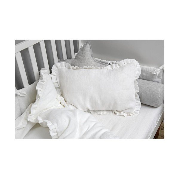 Balts zīdaiņu lina palags BELLAMY Snow White, 90 x 200 cm-image-2