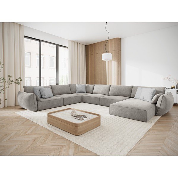 Gaiši pelēks stūra dīvāns (kreisais stūris) Vanda – Mazzini Sofas-image-1