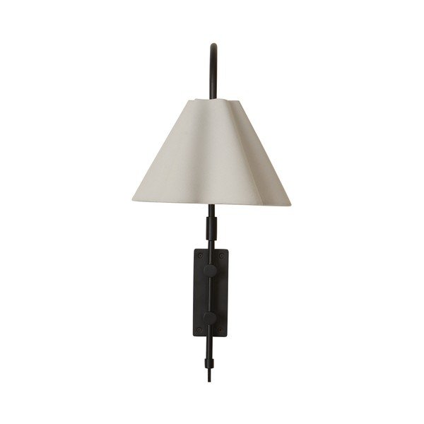 Melna/bēša tekstila sienas lampa ar saliekamu konstrukciju ar vadu Francis – Jotex-image-4